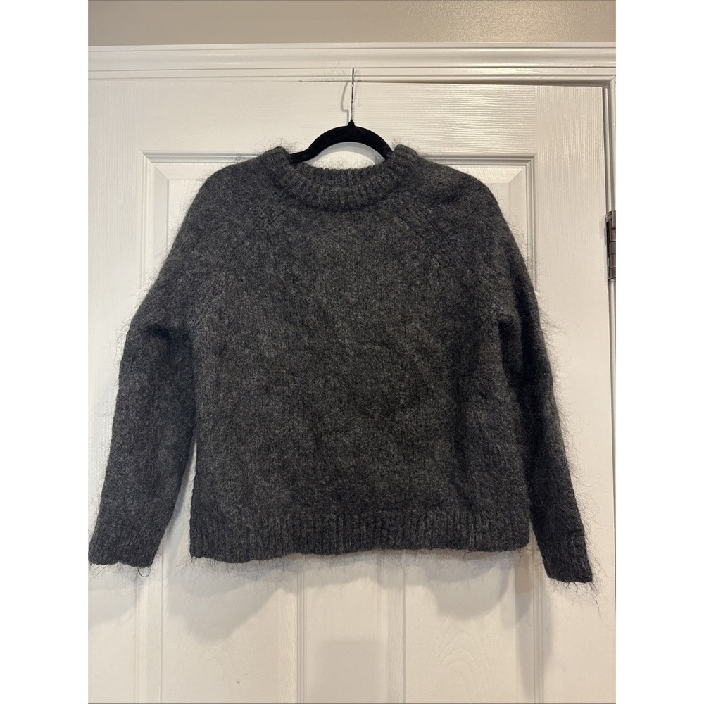 Joe Fresh Women's Mohair Blend Sweater Dark Grey Pull Over Size Small Soft Cozy